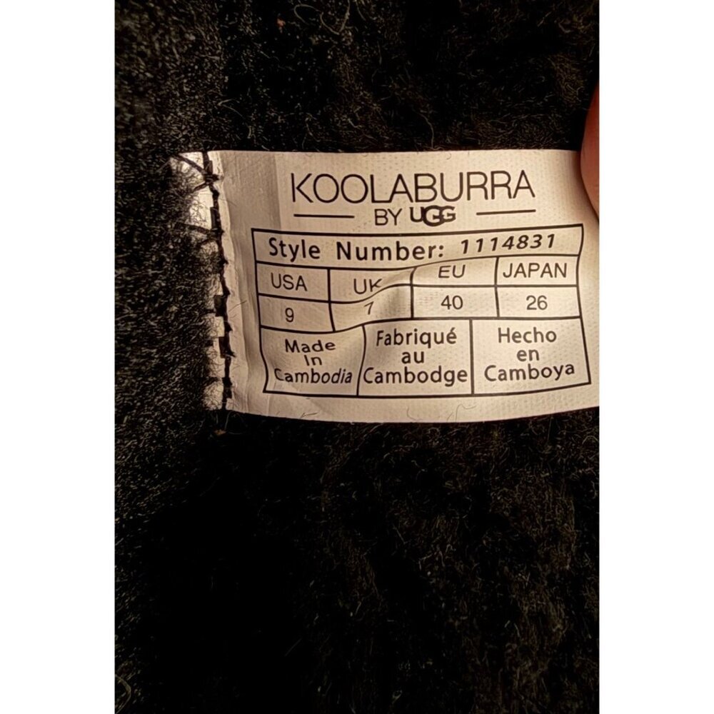 Koolaburra By UGG Aribel Tall Boots Womens Size 9 Black Suede Shearling - Picture 9 of 12